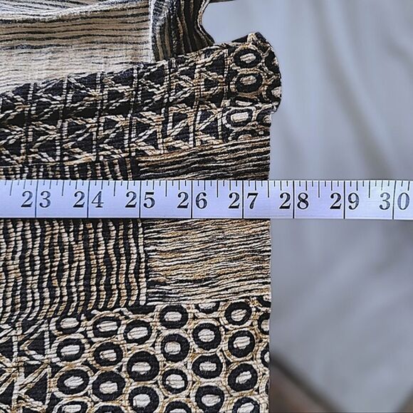 Vtg crêpe abstract print open front long sleeve blouse - Picture 12 of 13